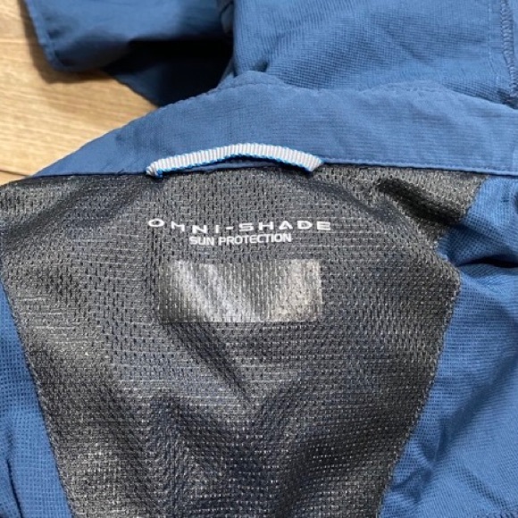 Men’s Columbia Omni-Shade Blue SS Button-Down Shirt, XL - Picture 9 of 13